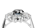 White gold Fancy Black Oval Cut Diamond Floral Double Halo Engagement Ring with Prong Setting_52