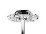 White gold Fancy Black Oval Cut Diamond Floral Double Halo Engagement Ring with Prong Setting_53