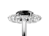 White gold Fancy Black Oval Cut Diamond Floral Double Halo Engagement Ring with Prong Setting_5