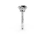 White gold Fancy Black Oval Cut Diamond Halo Pave Band with Four-Prong Setting_5