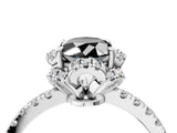 White gold Fancy Black Oval Cut Diamond Halo Pave Band with Four-Prong Setting_7