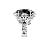 White gold Fancy Black Oval Cut Diamond Halo Pave Band with Four-Prong Setting_8