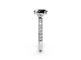 White gold Fancy Black Oval Cut Diamond Milgrain Pavé Engagement Ring with Four-Prong Setting_2