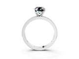 White gold Fancy Black Oval Cut Diamond Milgrain Pavé Engagement Ring with Four-Prong Setting_3