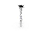 White gold Fancy Black Oval Cut Diamond Pavé Band Solitaire Ring with Prong Setting_26