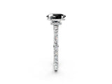 White gold Fancy Black Oval Cut Diamond Pavé Engagement Ring with Round  Accents and Prong Setting_26