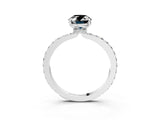 White gold Fancy Black Oval Cut Diamond Pavé Engagement Ring with Round  Accents and Prong Setting_27