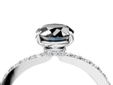 White gold Fancy Black Oval Cut Diamond Pavé Engagement Ring with Round  Accents and Prong Setting_28