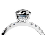 White gold Fancy Black Oval Cut Diamond Pave Band Solitaire Ring with Round  and Prong Setting_76