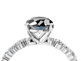 White gold Fancy Black Oval Cut Diamond Prong Set Engagement Ring with Pave Band_4