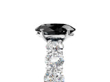 White gold Fancy Black Oval Cut Diamond Prong Setting with Side Stones on a Pave Band_5