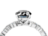 White gold Fancy Black Oval Cut Diamond Ring with Marquise and Round  Side Stones and Four-Prong Setting_52