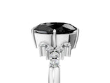 White gold Fancy Black Oval Cut Diamond Ring with Side Stones and Four-Prong Setting_113