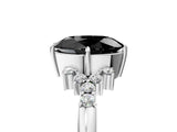 White gold Fancy Black Oval Cut Diamond Ring with Side Stones and Four-Prong Setting_17