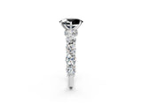 White gold Fancy Black Oval Cut Diamond Side Stone Engagement Ring with Four-Prong Setting_32