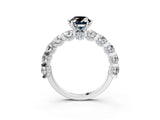 White gold Fancy Black Oval Cut Diamond Side Stone Engagement Ring with Four-Prong Setting_33
