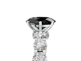 White gold Fancy Black Oval Cut Diamond Side Stone Engagement Ring with Four-Prong Setting_35