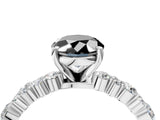 White gold Fancy Black Oval Cut Diamond Side Stone Solitaire Ring with Round  and Four-Prong Setting_16