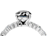 White gold Fancy Black Oval Cut Diamond Side Stone Solitaire Ring with Round  and Four-Prong Setting_52