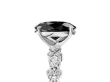 White gold Fancy Black Oval Cut Diamond Side Stone Solitaire Ring with Round  and Four-Prong Setting_53