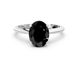 White gold Fancy Black Oval Cut Diamond Solitaire Engagement Ring with Classic Band and Four-Prong Setting_36