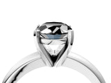 White gold Fancy Black Oval Cut Diamond Solitaire Engagement Ring with Round Band and Four-Prong Setting_100