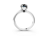 White gold Fancy Black Oval Cut Diamond Solitaire Engagement Ring with Round Band and Four-Prong Setting_99