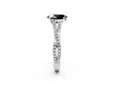 White gold Fancy Black Oval Cut Diamond Solitaire Engagement Ring with Twisted Pavé Band and Four-Prong Setting_74