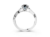 White gold Fancy Black Oval Cut Diamond Solitaire Engagement Ring with Twisted Pavé Band and Four-Prong Setting_75