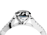 White gold Fancy Black Oval Cut Diamond Solitaire Engagement Ring with Twisted Pavé Band and Four-Prong Setting_76