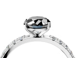 White gold Fancy Black Oval Cut Diamond Solitaire Pavé Band with Four-Prong Setting_4