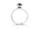 White gold Fancy Black Oval Cut Diamond Solitaire Ring with Classic Band and Four-Prong Setting_3