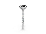 White gold Fancy Black Oval Cut Diamond Solitaire Ring with Four-Prong Setting and Pavé Band_17
