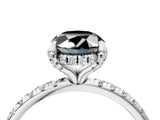 White gold Fancy Black Oval Cut Diamond Solitaire Ring with Four-Prong Setting and Pavé Band_19