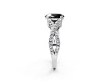 White gold Fancy Black Oval Cut Diamond Solitaire Ring with Four-Prong Setting and Twisted Pavé Band_14