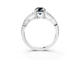 White gold Fancy Black Oval Cut Diamond Solitaire Ring with Four-Prong Setting and Twisted Pavé Band_15