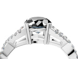 White gold Fancy Black Oval Cut Diamond Solitaire Ring with Four-Prong Setting and Twisted Pavé Band_16