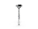White gold Fancy Black Oval Cut Diamond Solitaire Ring with Pavé Band and Four-Prong Setting_26