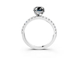 White gold Fancy Black Oval Cut Diamond Solitaire Ring with Pavé Band and Four-Prong Setting_27