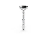 White gold Fancy Black Oval Cut Diamond Solitaire Ring with Pavé Band and Hidden Halo_26