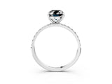 White gold Fancy Black Oval Cut Diamond Solitaire Ring with Pave Band and Four Prong Setting_27