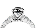 White gold Fancy Black Oval Cut Diamond Solitaire Ring with Side Stones and Four-Prong Setting_76