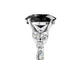 White gold Fancy Black Oval Cut Diamond Solitaire Ring with Side Stones and Four-Prong Setting_77