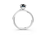 White gold Fancy Black Oval Cut Diamond Solitaire Ring with Thin Band and Four-Prong Setting_3