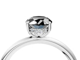 White gold Fancy Black Oval Cut Diamond Solitaire Ring with Thin Band and Four-Prong Setting_4