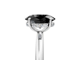 White gold Fancy Black Oval Cut Diamond Solitaire Ring with Thin Band and Four-Prong Setting_5
