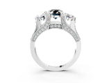 White gold Fancy Black Oval Cut Diamond Three-Stone Ring with Channel Set Band and Four-Prong Setting_27