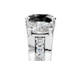 White gold Fancy Black Oval Cut Diamond Three-Stone Ring with Channel Set Band and Four-Prong Setting_29