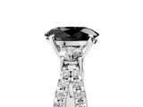 White gold Fancy Black Oval Cut Diamond Three-Stone Ring with Pavé Split Shank and Four-Prong Setting_5
