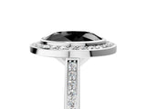 White gold Fancy Black Oval Cut Halo Bezel Diamond Pave Band Ring_5